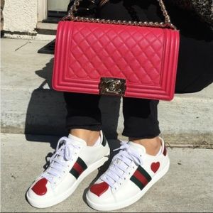 Authentic Gucci Heart Ace Sneakers